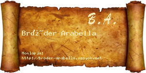 Bröder Arabella névjegykártya